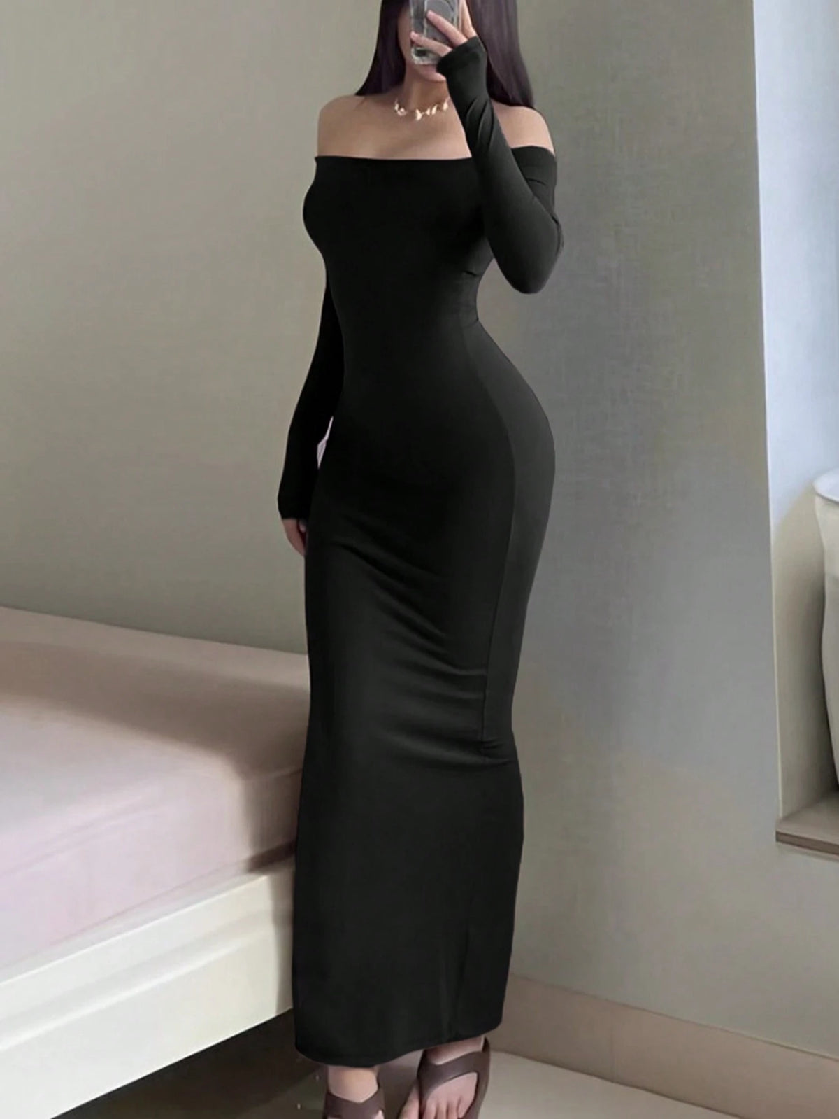 Off-Shoulder Bodycon Dress FS