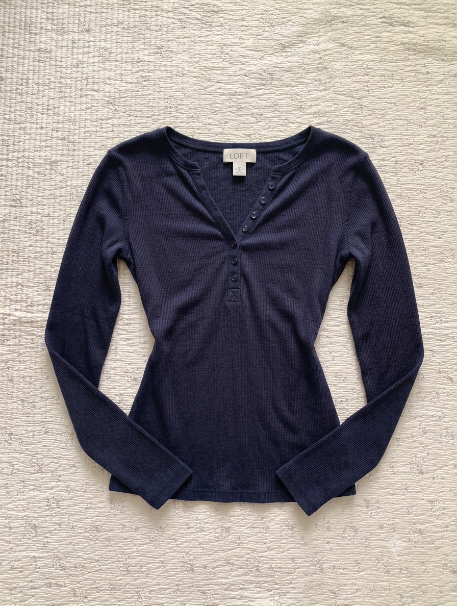 Round Neck Henley Full Sleeve Top