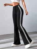 Striped Bell Bottom Trouser
