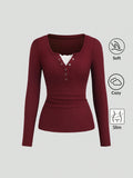 Lace Henley 5.0 Full Sleeve Top