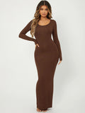 Scoop Neck Bodycon Dress – Full Sleeve
