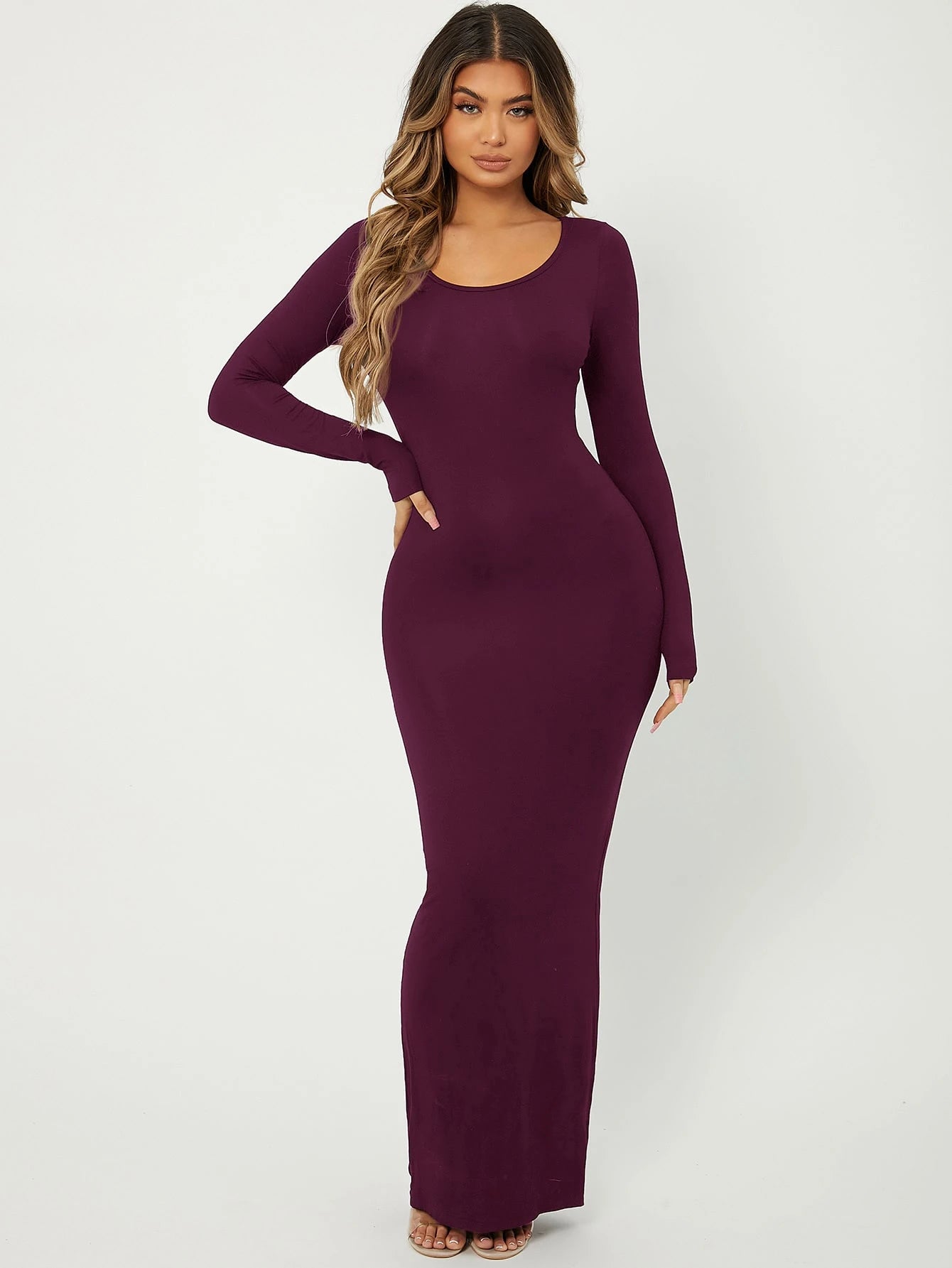 Scoop Neck Bodycon Dress – Full Sleeve