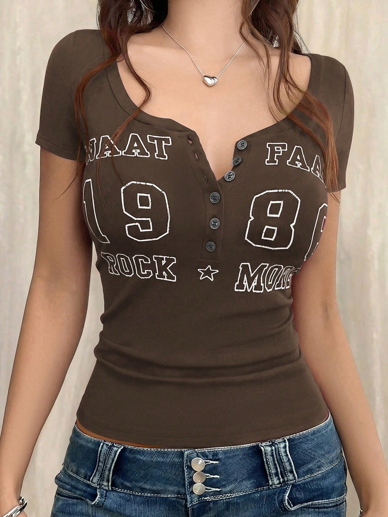 Henley Half Sleeve Top – Rock More