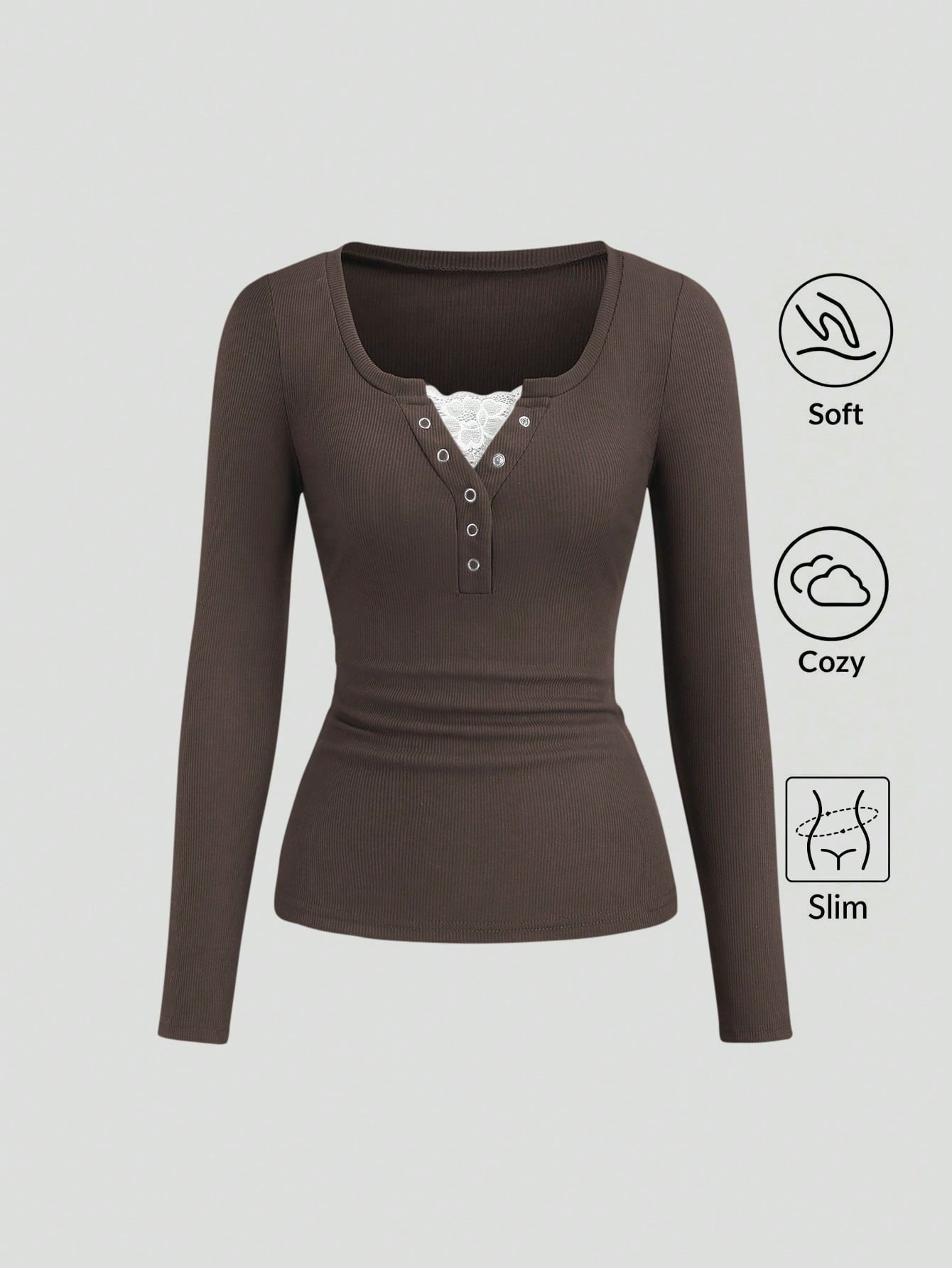 Lace Henley 5.0 Full Sleeve Top