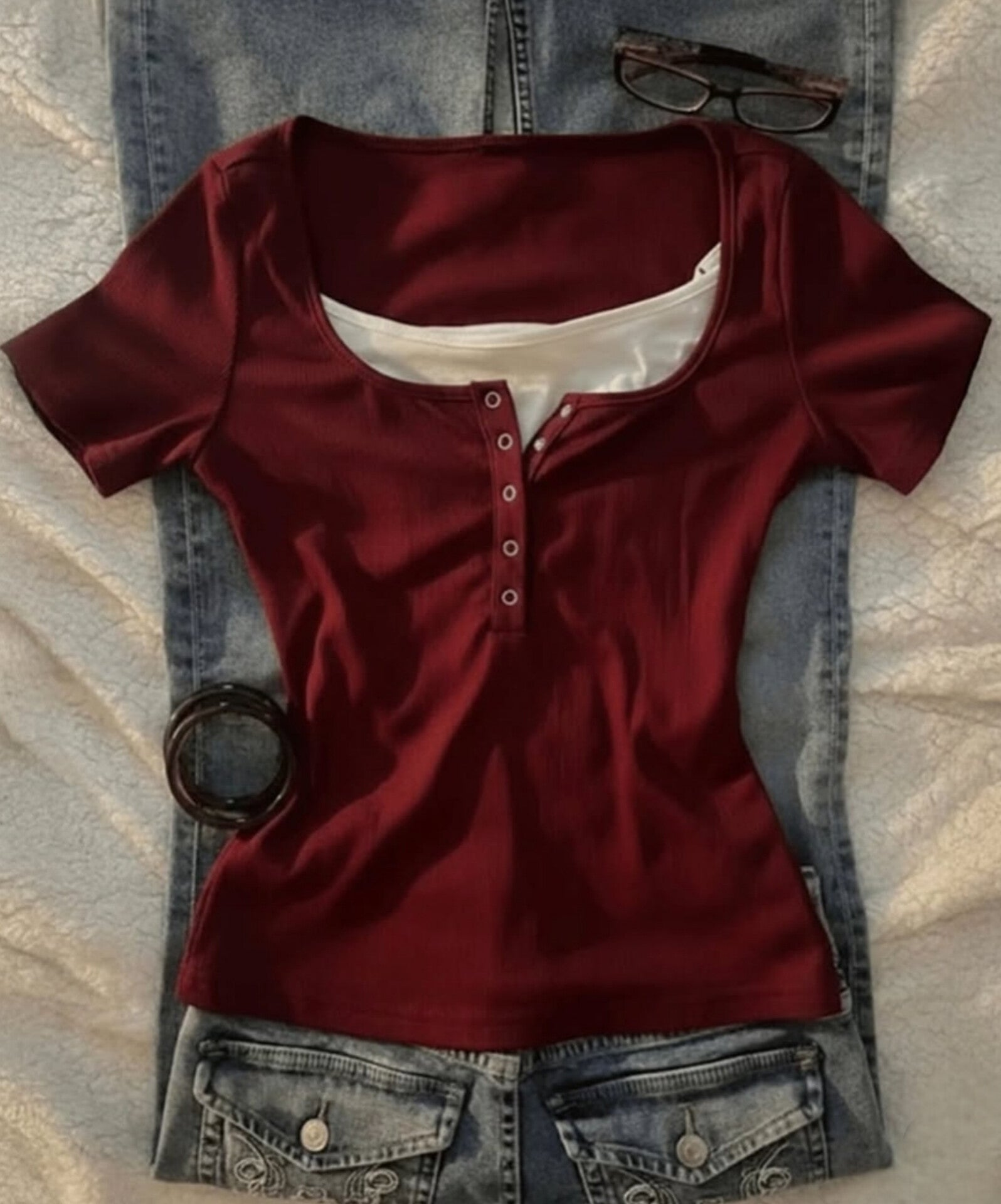 Lace Henley 4.0 Half Sleeve Top