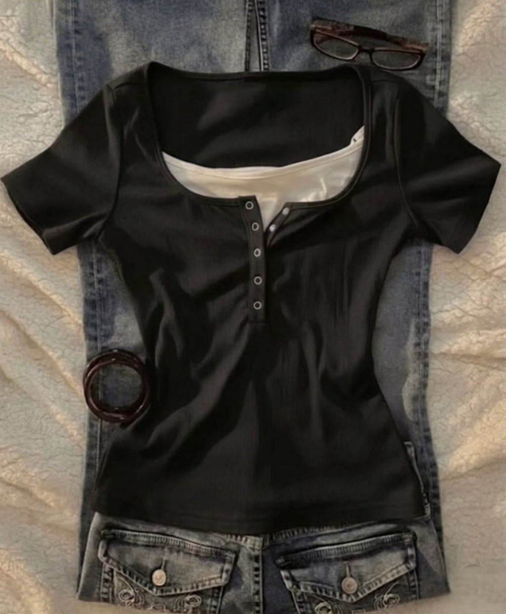 Lace Henley 4.0 Half Sleeve Top