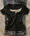 Lace Henley 4.0 Half Sleeve Top