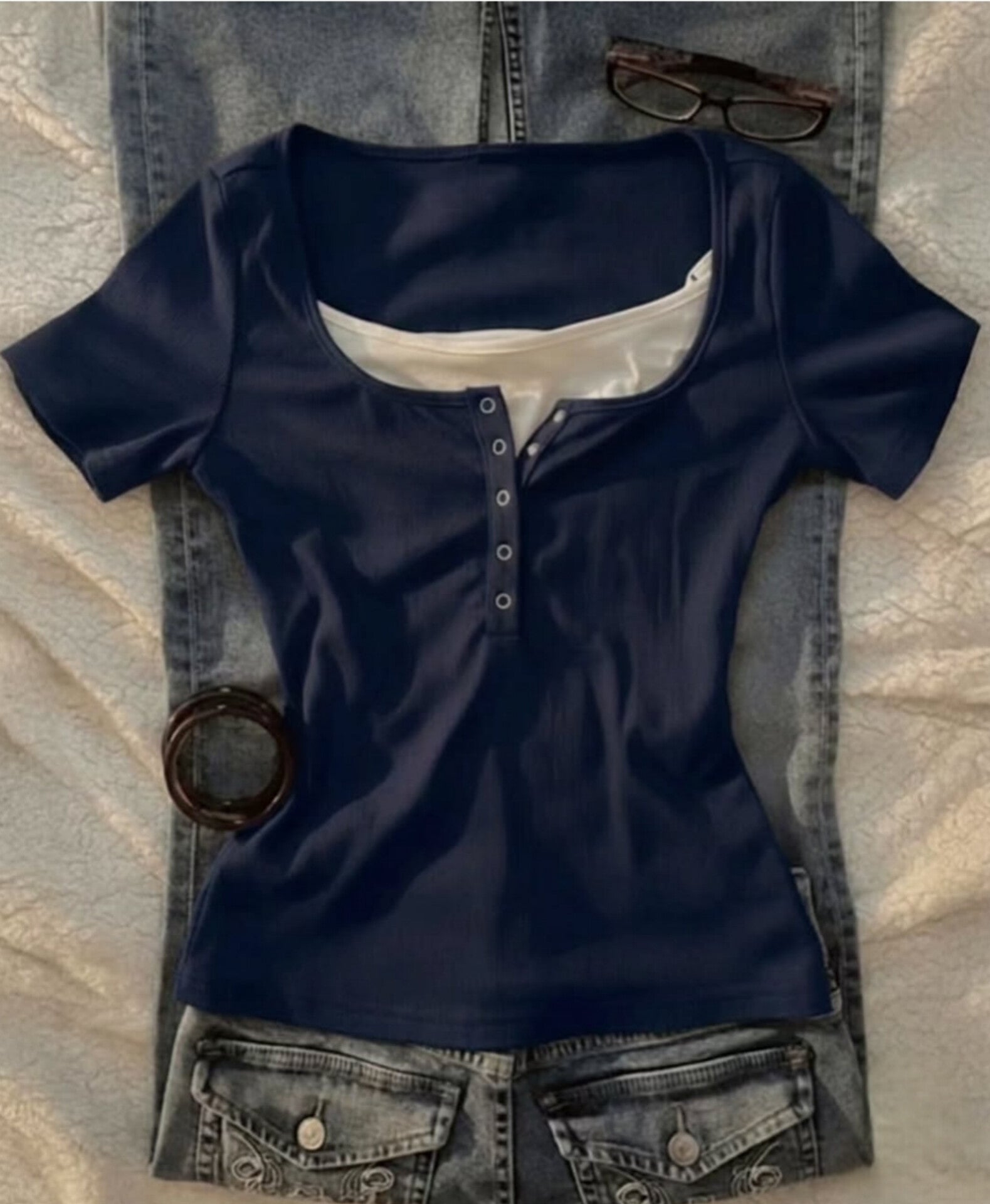 Lace Henley 4.0 Half Sleeve Top