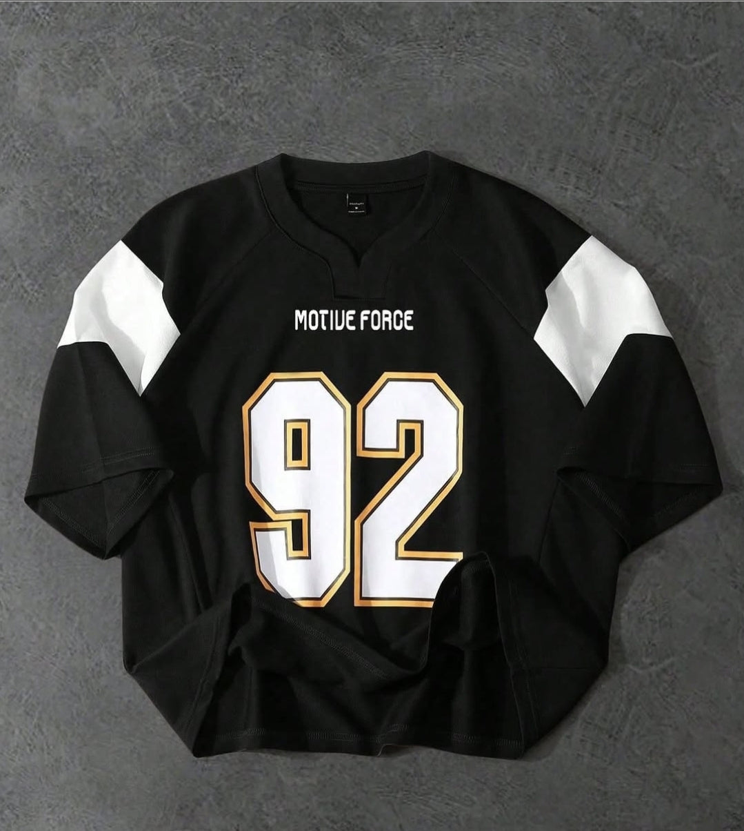 V-Neck Oversized Tee – Half Sleeve (MOTIVE FORCE)