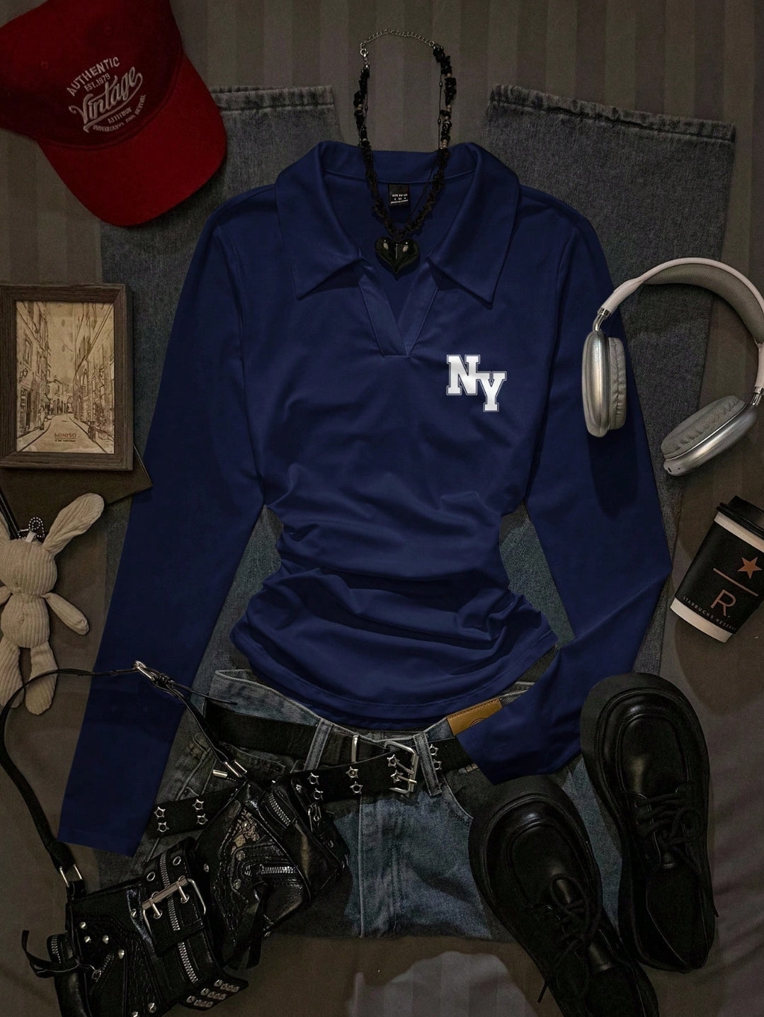 V-Neck Polo Full Sleeve Top – NY