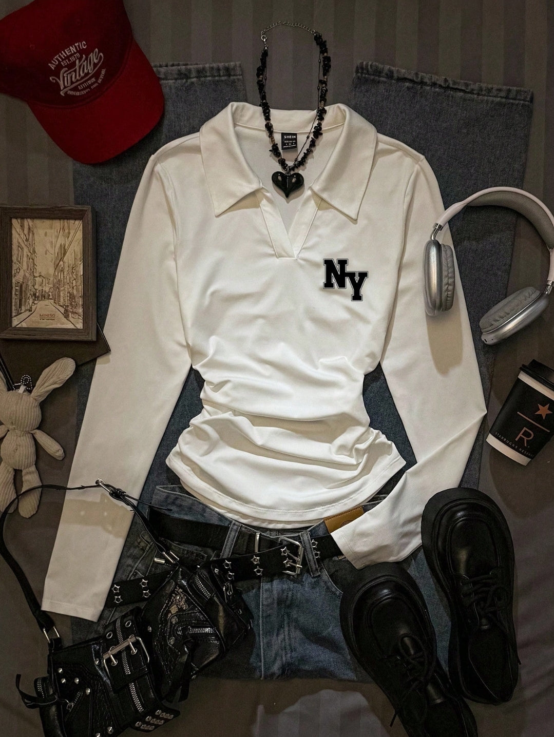 V-Neck Polo Full Sleeve Top – NY