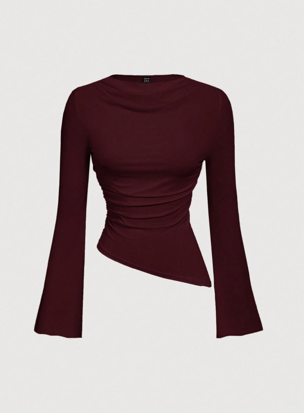 Ruffle Asymmetrical Flare Sleeves Top