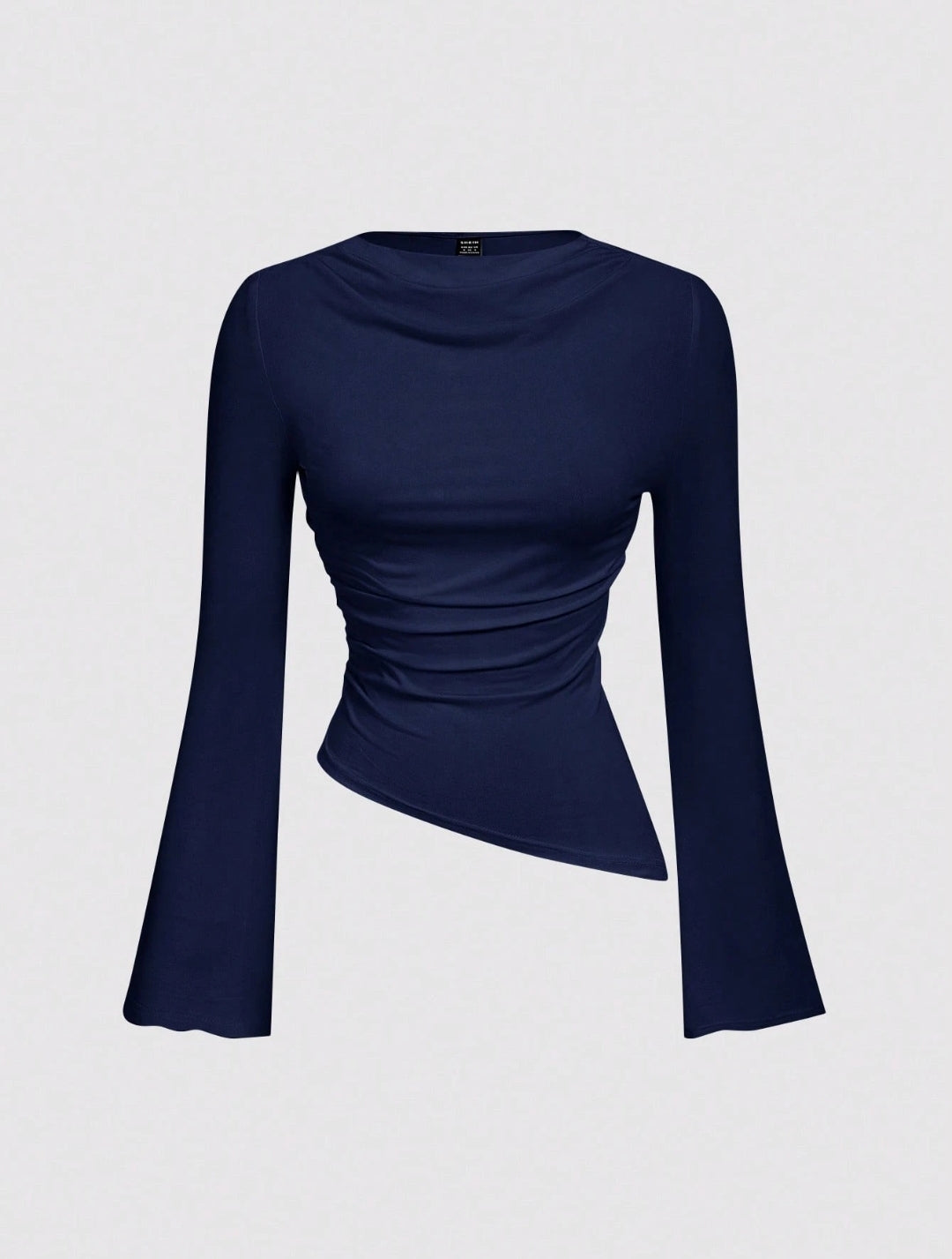 Ruffle Asymmetrical Flare Sleeves Top