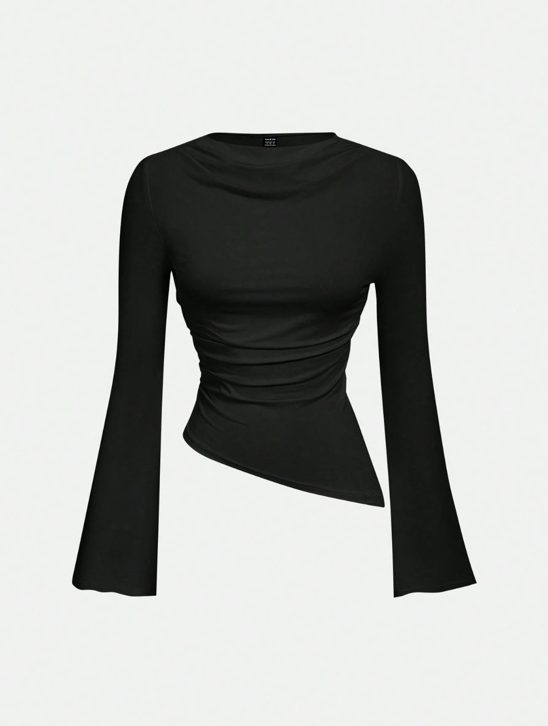 Ruffle Asymmetrical Flare Sleeves Top