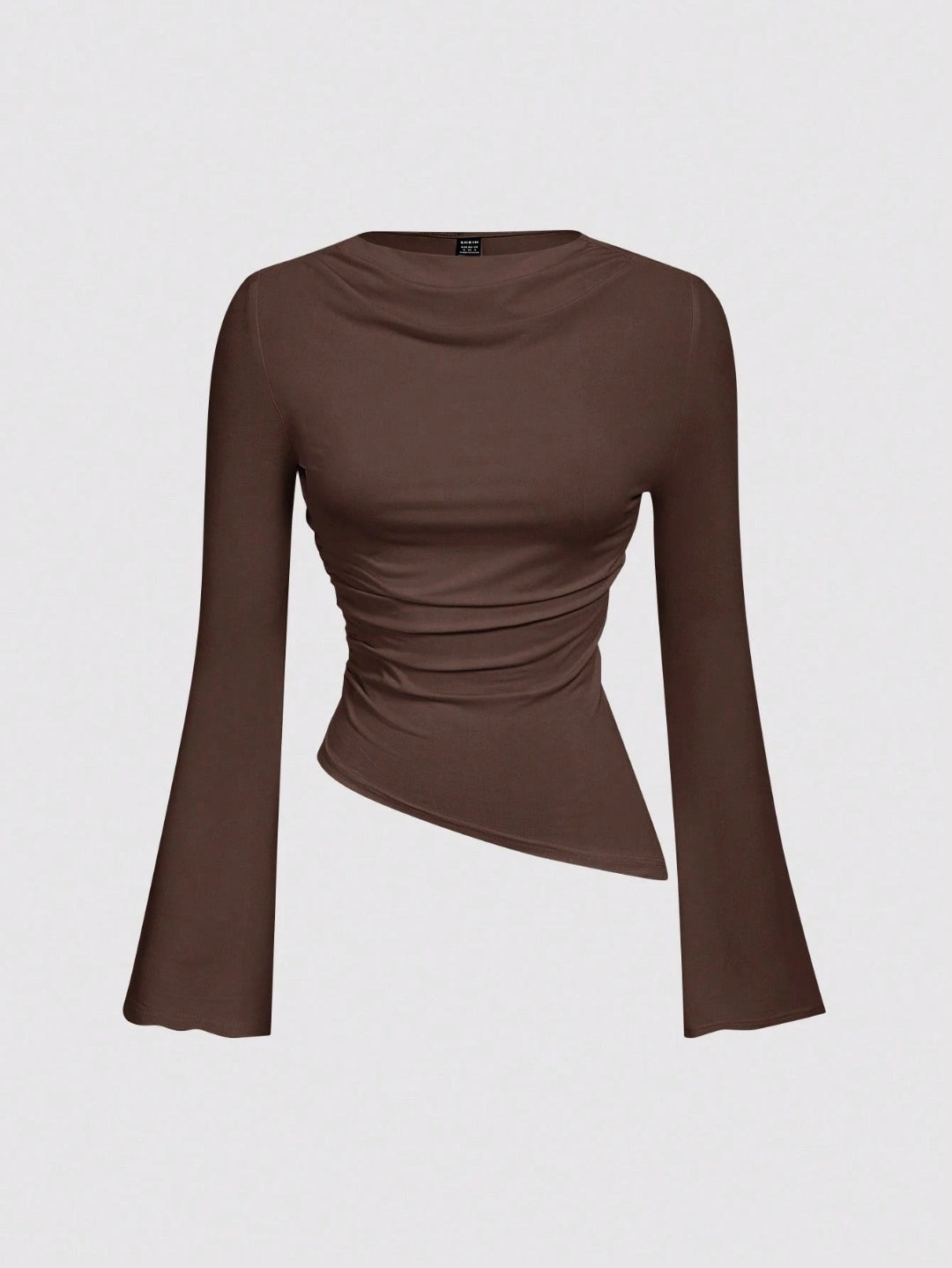 Ruffle Asymmetrical Flare Sleeves Top