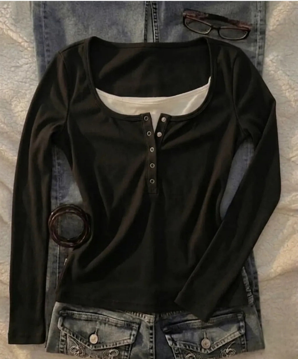 Lace Henley 4.0 Full Sleeve Top