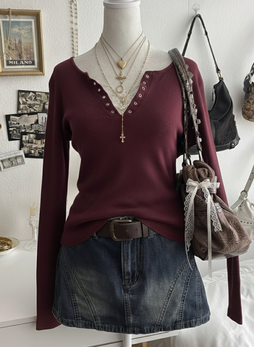 Lace Henley 5.0 Full Sleeve Top
