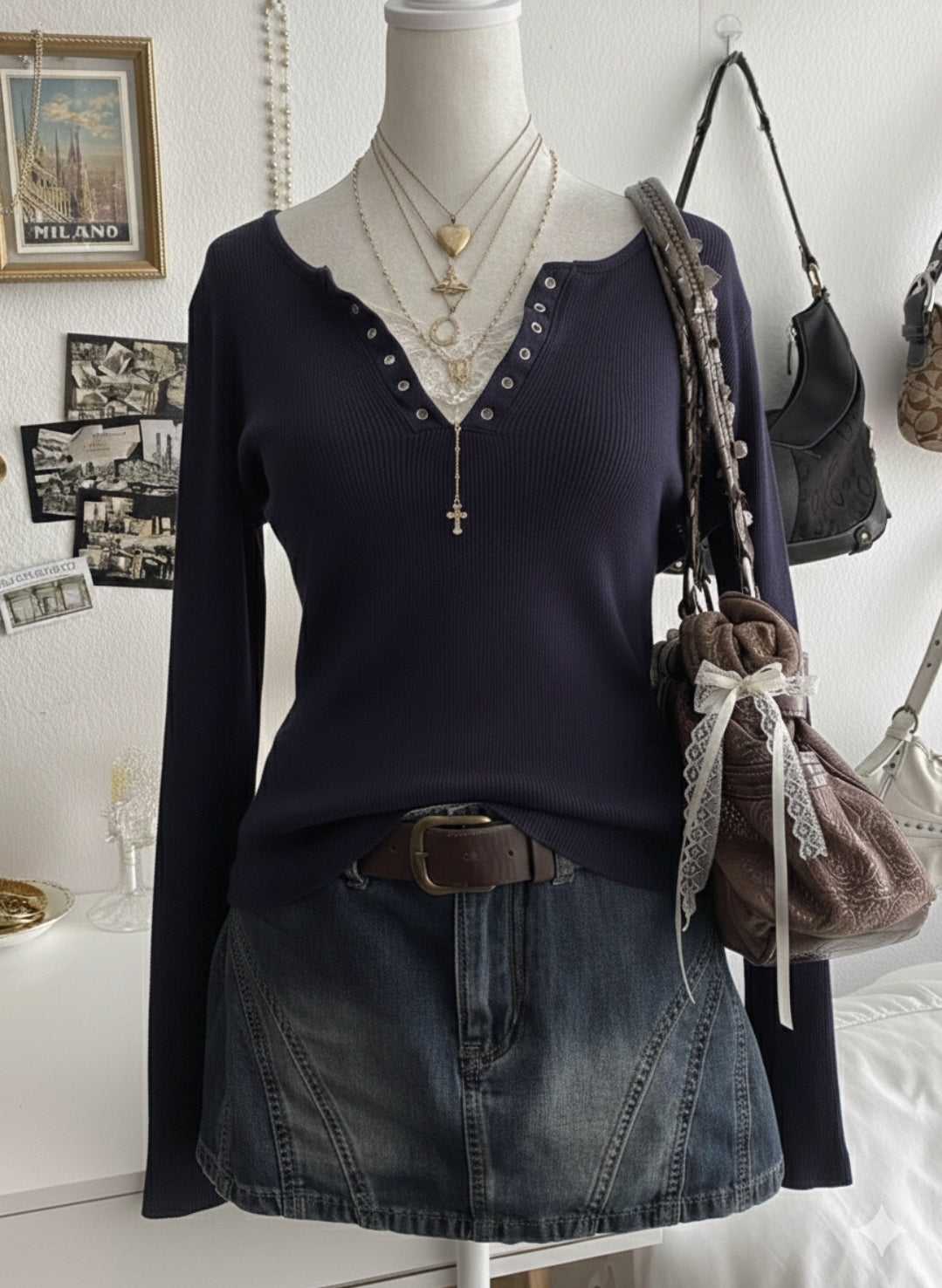 Lace Henley 5.0 Full Sleeve Top