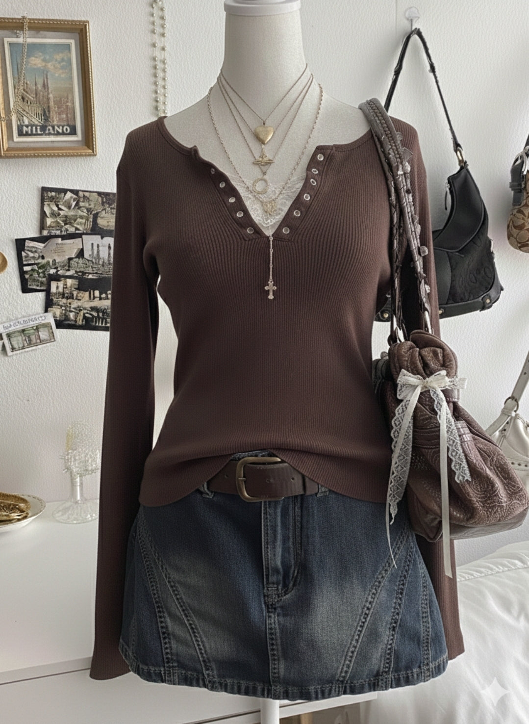 Lace Henley 5.0 Full Sleeve Top