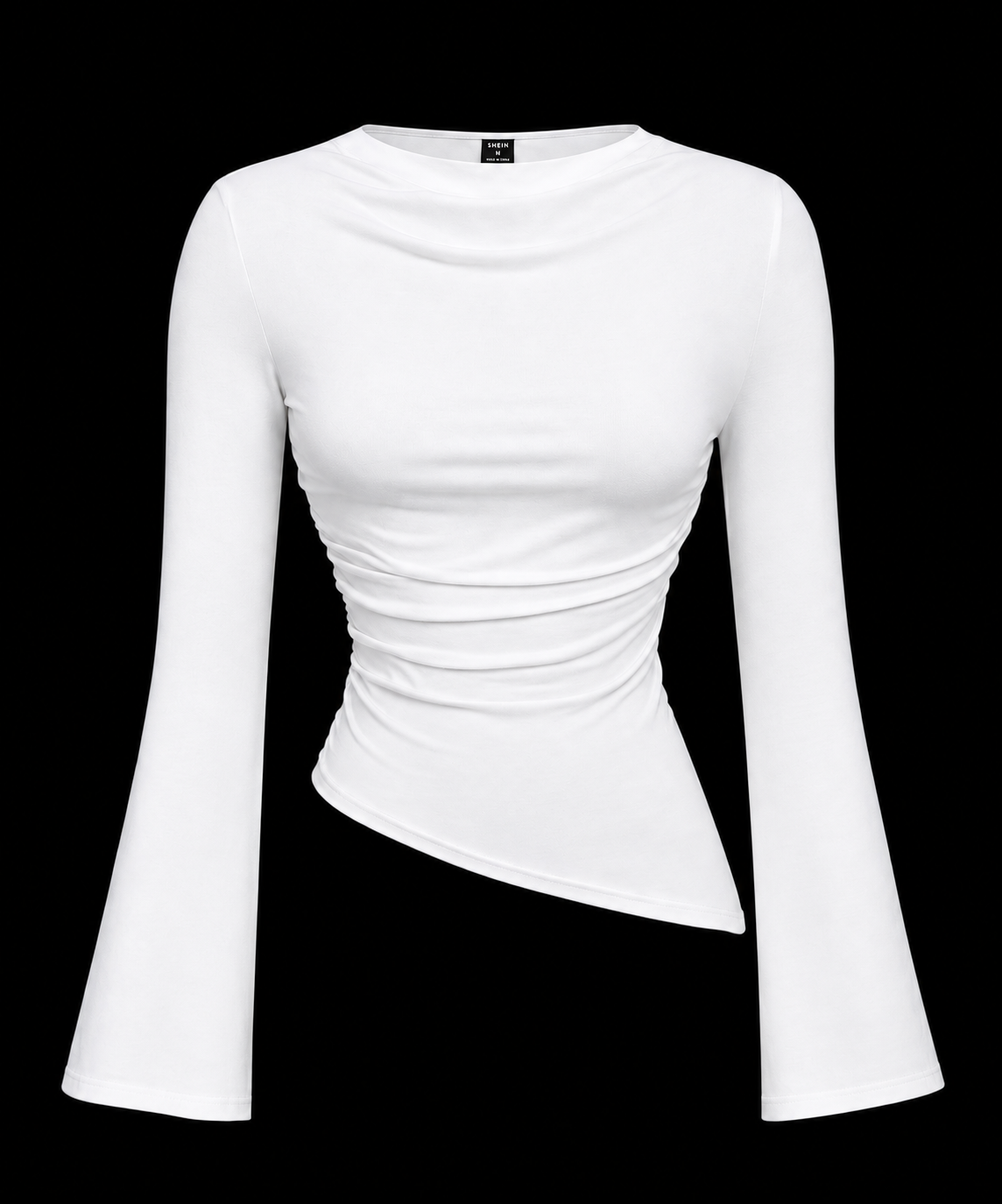 Ruffle Asymmetrical Flare Sleeves Top
