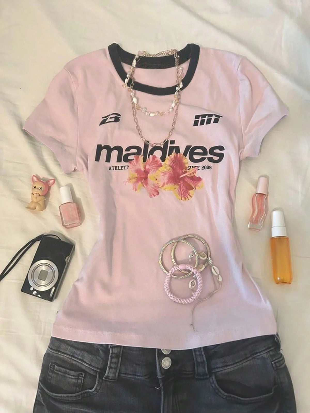 Round Neck Cap Sleeves Tee – Maldives